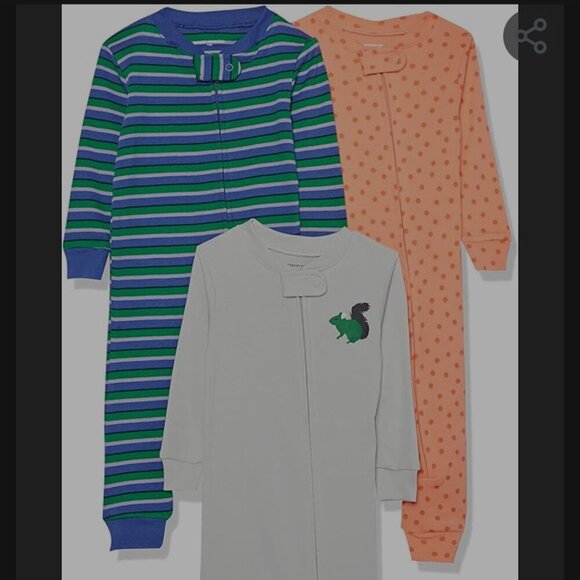 💥3/$30💥 NWT 3 Unisex Snug-Fit Cotton Footless /footed Sleeper 3 Pajamas - Picture 1 of 6